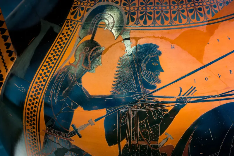 Psiax Arv 6 1 Dionysos Reclining - Herakles And Iolaos In Quadriga 