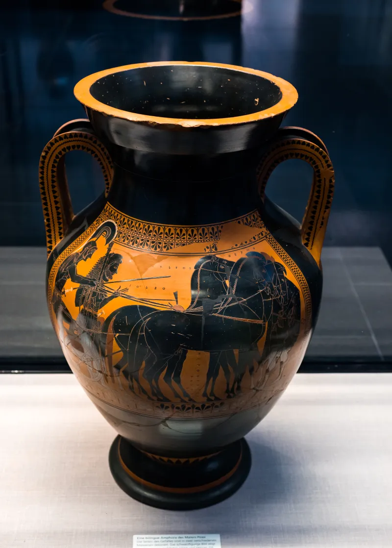 Psiax - Arv 6 1 - Dionysos Reclining With Maenad And Satyr - Herakles And Iolaos In Quadriga - München As 2302 - 