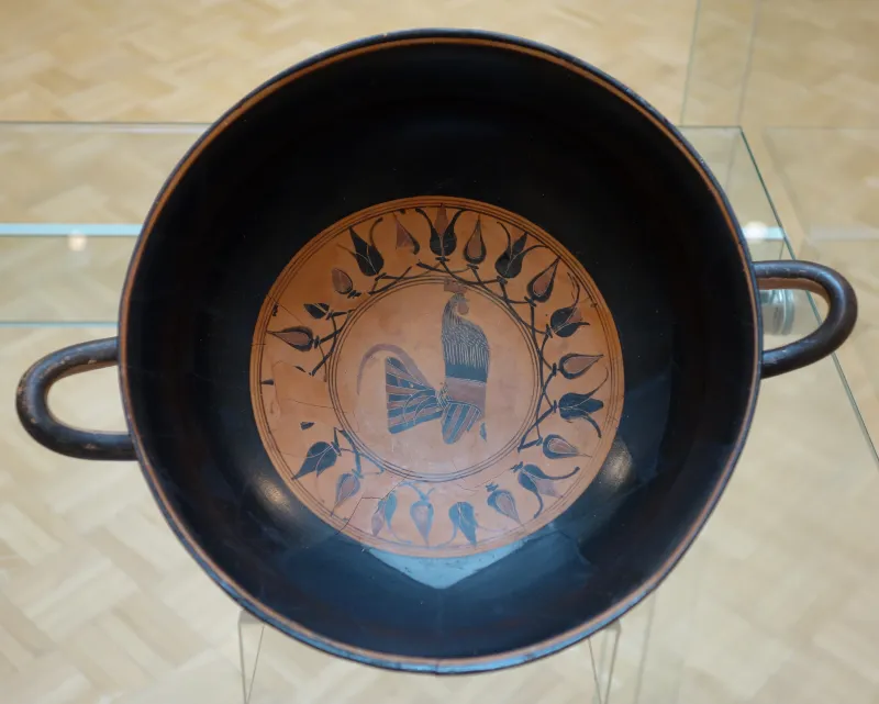 Siana Cup With Rooster, The Red-Black Painter, Greek, Attica, 555 Bc, Ceramic With Black Figure Decoration - Chazen Museum Of Art - 