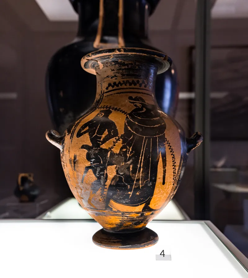 Manner Of The Red-Line Painter - Abv 607 2 - Satyr And Dionysos - Ferrara Man 293 - 