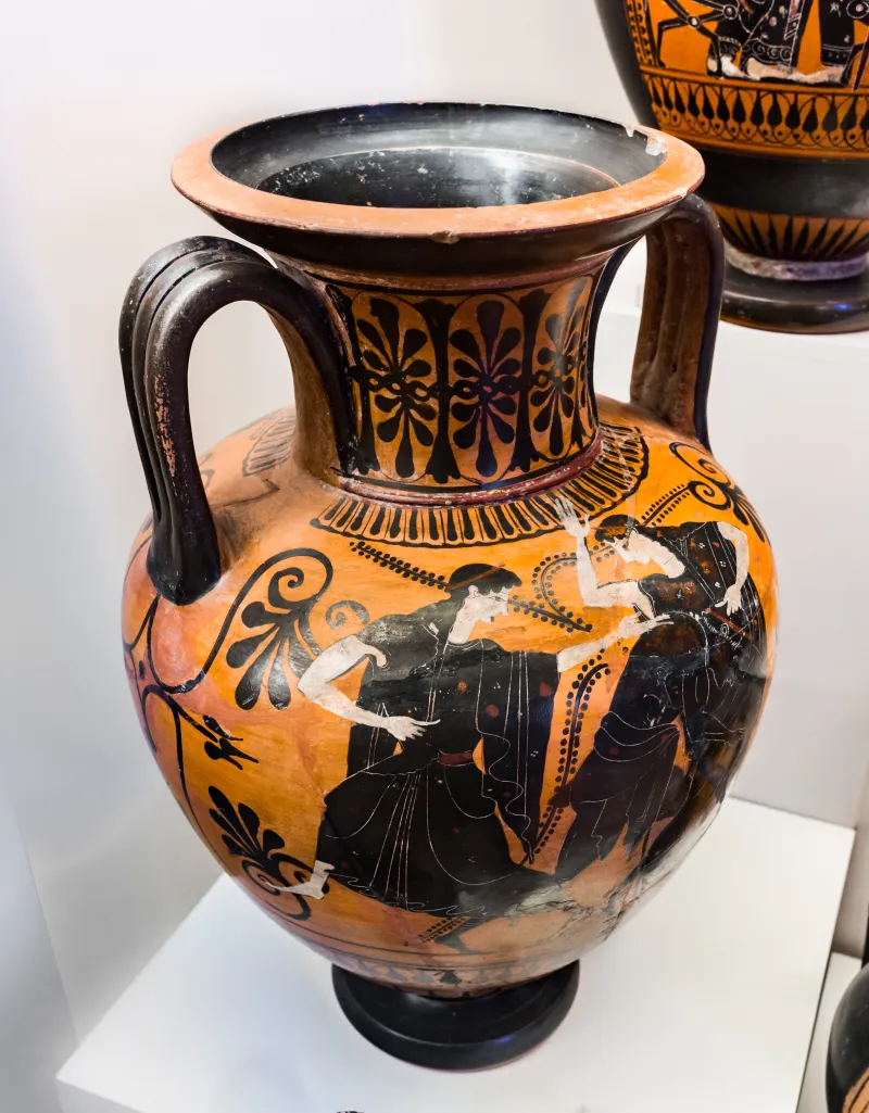 Red-Line Painter - Abv 603 64 - Peleus And Thetis - Dionysos And Ariadne Between Satyrs - Roma Mnevg 50631A - 