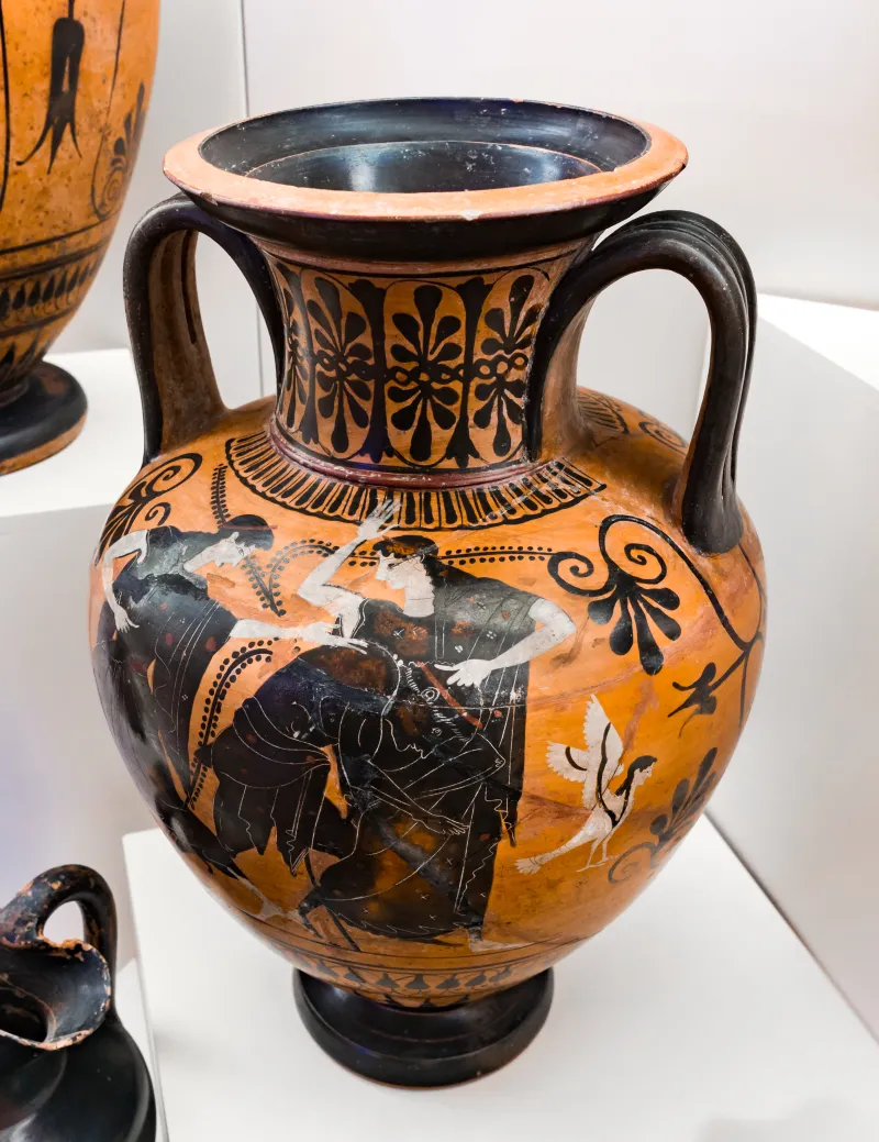 Red-Line Painter - Abv 603 64 - Peleus And Thetis - Dionysos And Ariadne Between Satyrs - Roma Mnevg 50631A - 