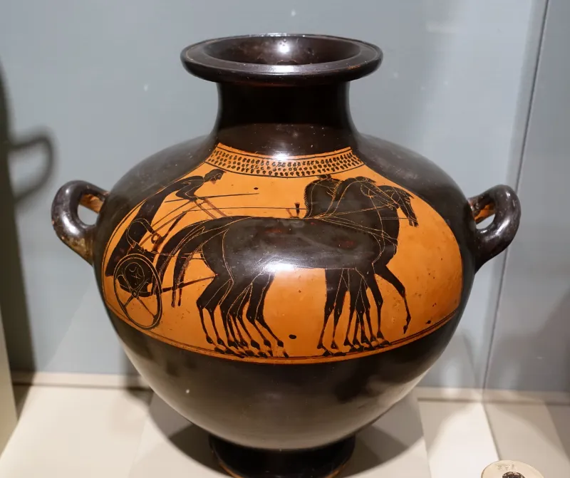 Kalpis With Four-Horse Chariot, Attributed To The Rycroft Painter, 520 Bc, Terracotta - Middlebury College Museum Of Art - Middlebury, Vt - 