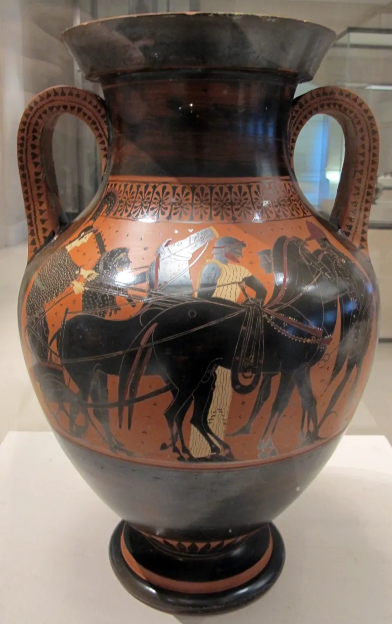 Pittore Rycroft (Ambito), Anfora Con Atena Sulla Boiga E Partenza Di Artemide, Da Vulci, 550 