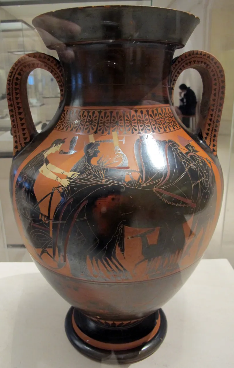 Pittore Rycroft (Ambito), Anfora Con Atena Sulla Boiga E Partenza Di Artemide, Da Vulci, 550 