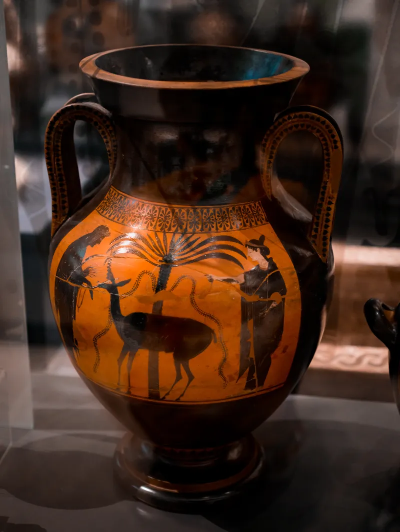 Rycroft Painter - Abv 335 1 - Leto Mounting Chariot And Gods - Apollon And Artemis - Oxford Am 1965-118 - 