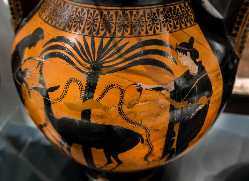 Rycroft Painter - Abv 335 1 - Leto Mounting Chariot And Gods - Apollon And Artemis - Oxford Am 1965-118 - 