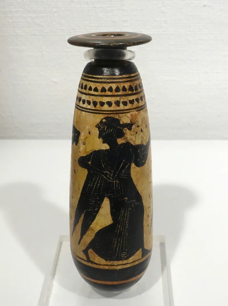 Alabastron With Dancing Maenads, Sappho Painter, Greek, Attic, 500-490 Bc, White-Ground Technique On Earthenware - Krannert Art Museum, Uiuc - 