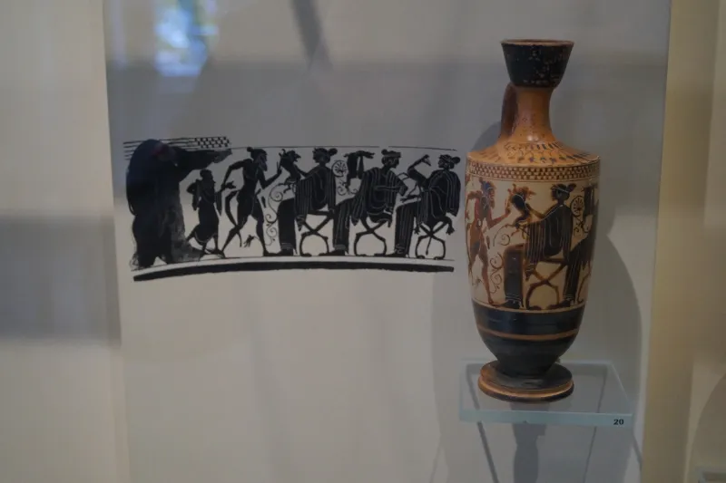 Travestie Des Parisurteils Aus Dem Umkreis Des Sappho-Malers Um 490 (Mut, Museum Der Universität Tübingen, Originalsammlung Der Klassischen Archäologie) 