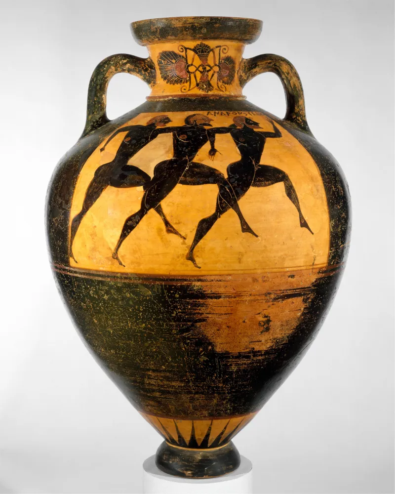 Terracotta Panathenaic Prize Amphora (Jar) Met 