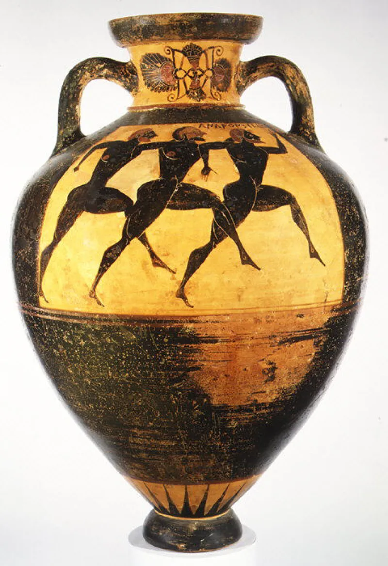 Terracotta Panathenaic Prize Amphora (Jar) Met 