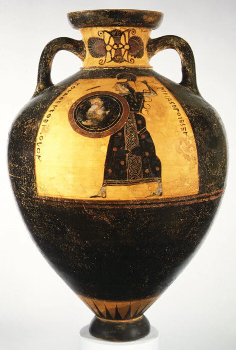 Terracotta Panathenaic Prize Amphora (Jar) Met 