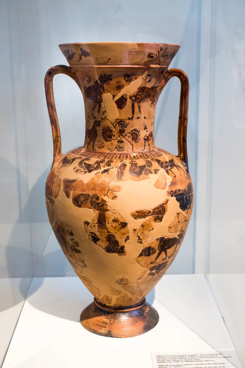 Sophilos - Abv 38 2 - Hermes With Youth - Artemis - Animals - Athens Nm 1036 - 