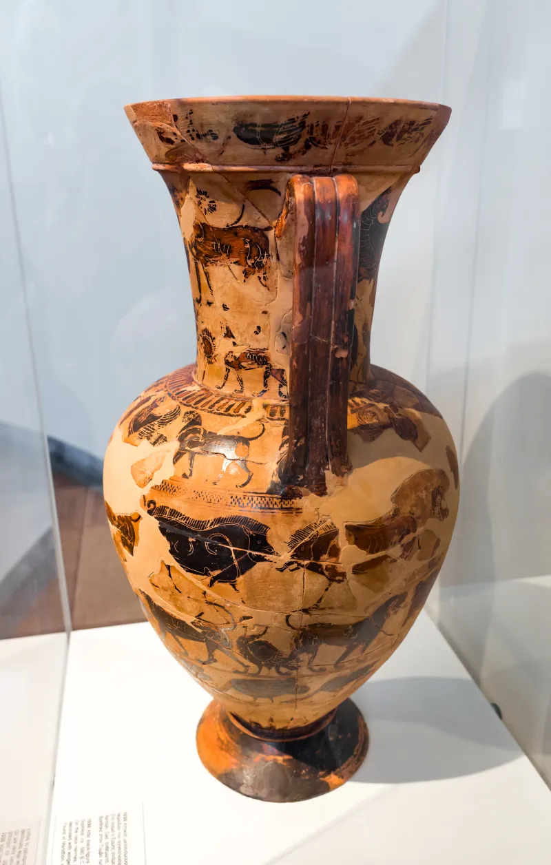 Sophilos - Abv 38 2 - Hermes With Youth - Artemis - Animals - Athens Nm 1036 - 