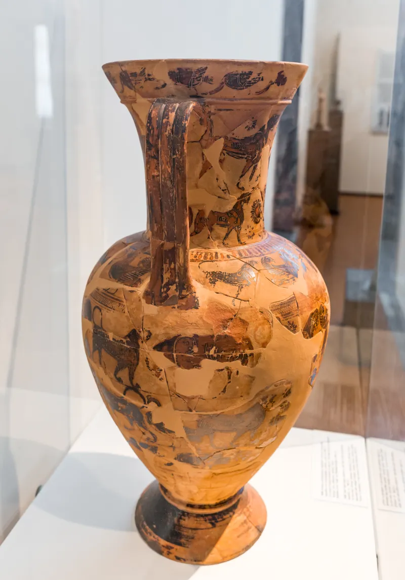 Sophilos - Abv 38 2 - Hermes With Youth - Artemis - Animals - Athens Nm 1036 - 