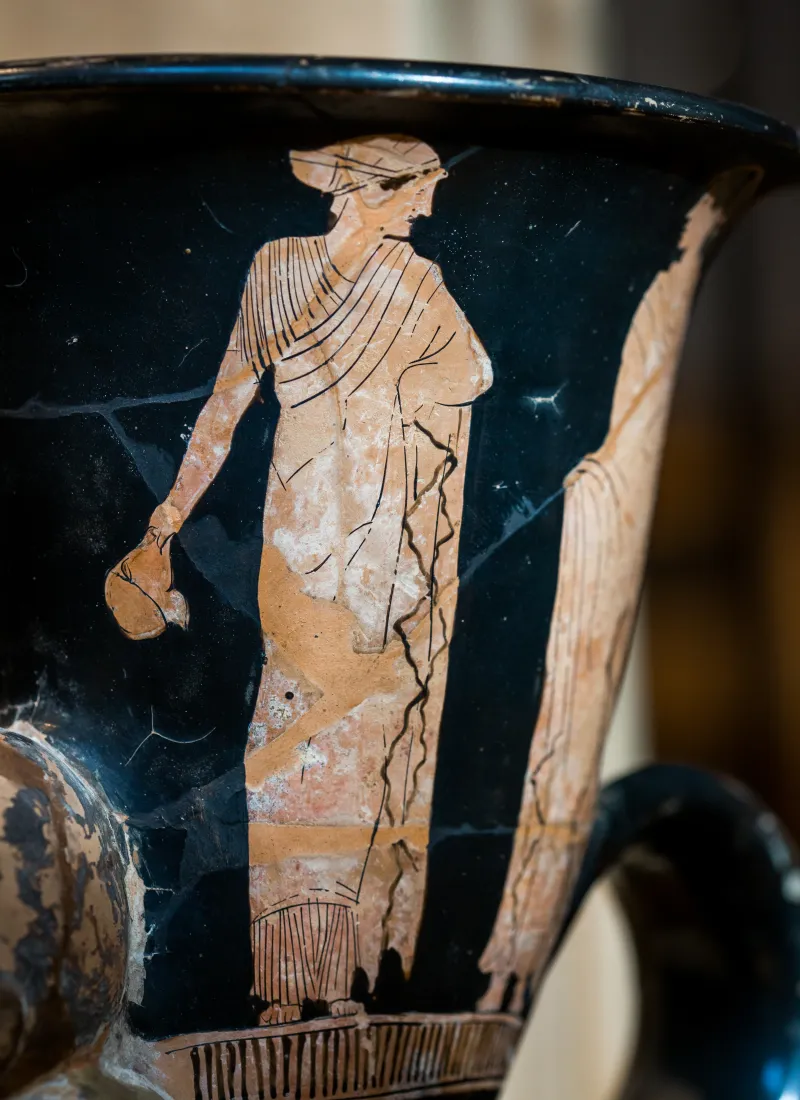 Manner Of The Sotades Painter Arv 766 3 Pygmy Carrying Killed Crane - Warrior And Woman 
