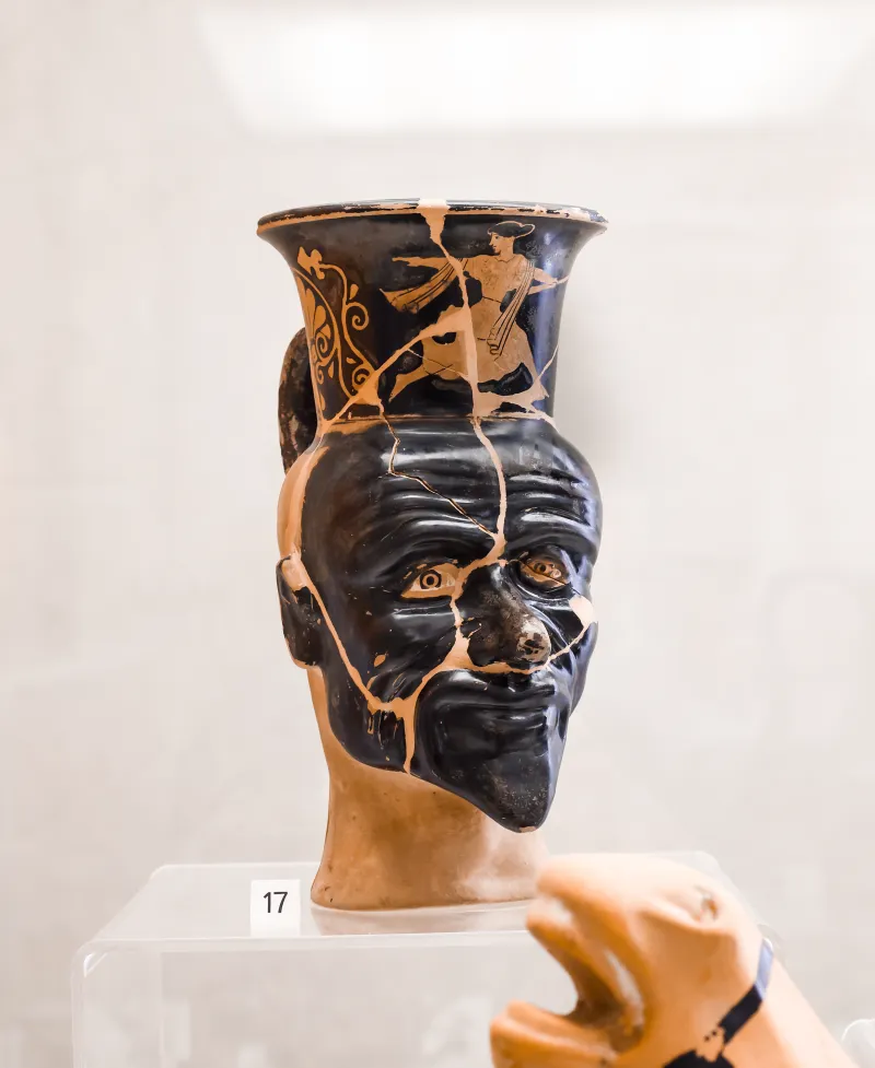 Manner Of The Sotades Painter - Arv 766 5 - Grotesque Head - Maenad - Ferrara Man 20401 - 