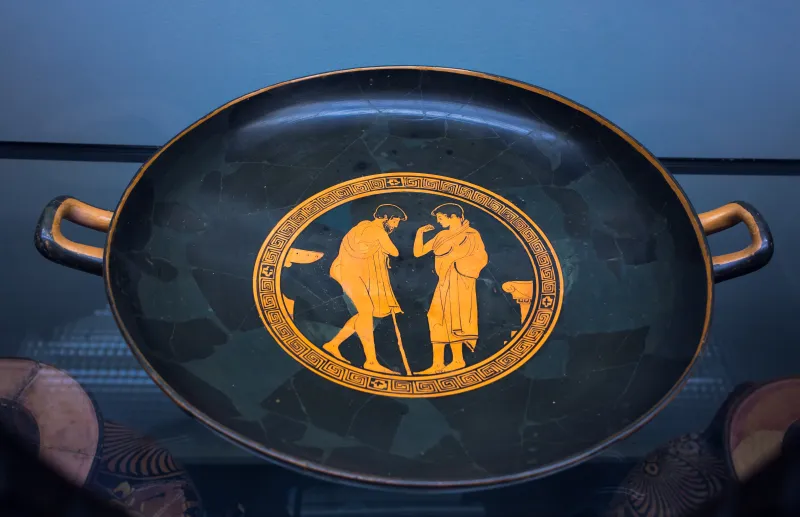 Splanchnopt Painter Arv 897 Extra - Bearded Man And Boy In Palaestra - Youths With Lyrai And Auloi 