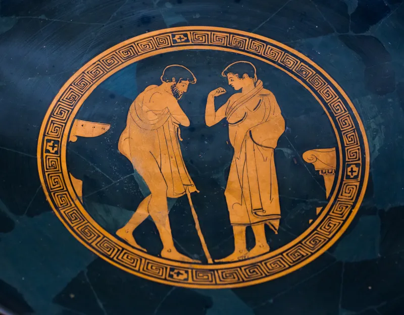 Splanchnopt Painter Arv 897 Extra - Bearded Man And Boy In Palaestra - Youths With Lyrai And Auloi 