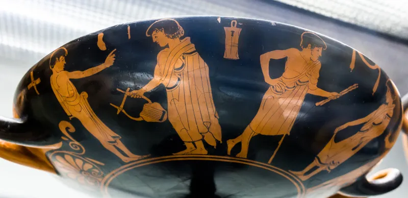 Splanchnopt Painter Arv 897 Extra - Bearded Man And Boy In Palaestra - Youths With Lyrai And Auloi 