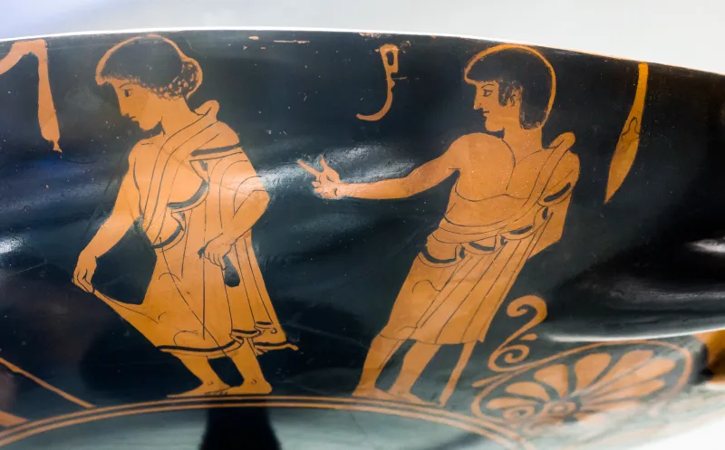 Splanchnopt Painter Arv 897 Extra - Bearded Man And Boy In Palaestra - Youths With Lyrai And Auloi 