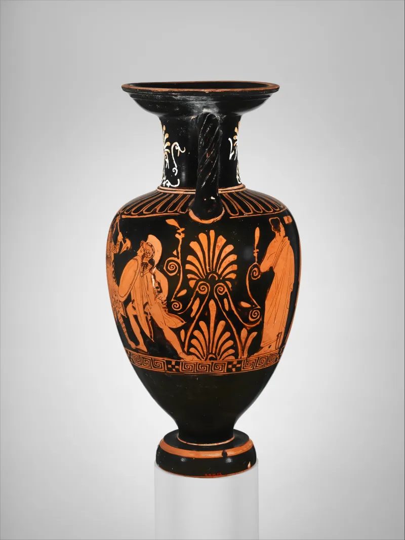 Terracotta Neck-Amphora (Jar) With Twisted Handles Met 