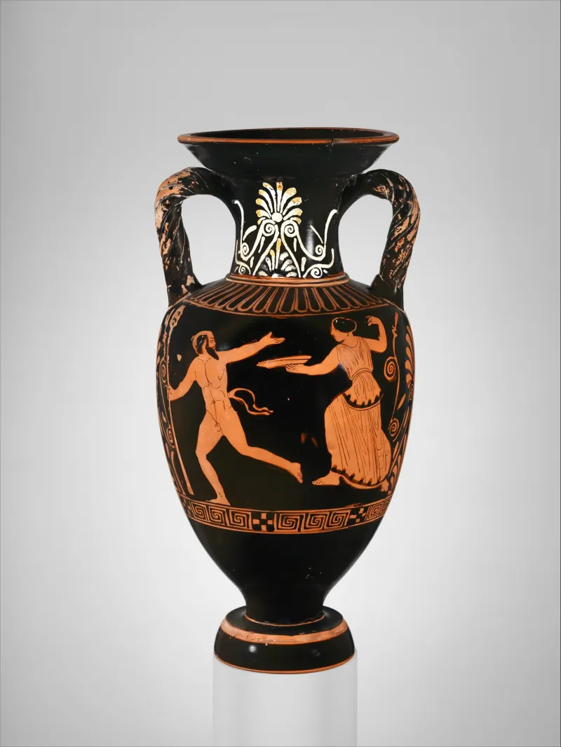Terracotta Neck-Amphora (Jar) With Twisted Handles Met 