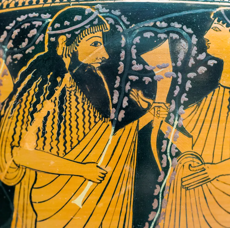 Very Early Bilingual Hydria Arv 12 7 Two War Chariots - Dionysos With Ariadne And Two Satyrs 