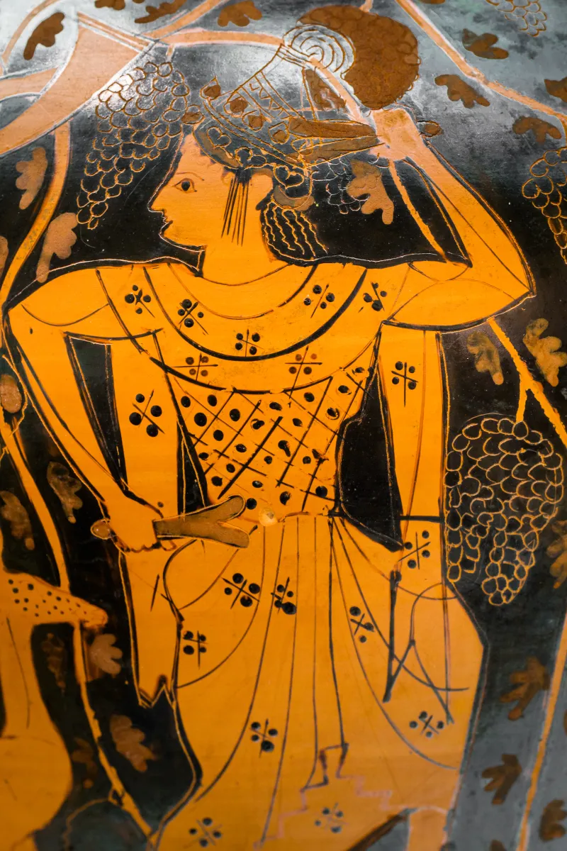 Very Early Red Figure Pot Arv 11 1 Dionysos With Maenads - Achilles And Ajax Playing 