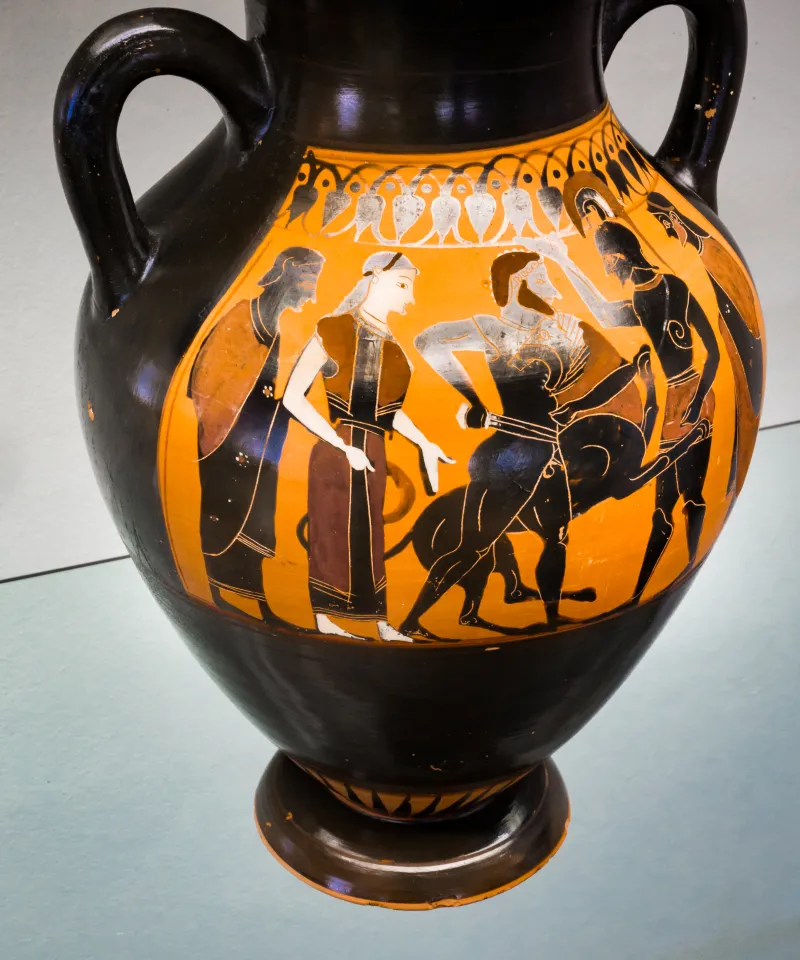 Akin To The Swing Painter - Abv 310 Extra - Herakles And The Lion - Woman Between Youths And Warriors - München As 1385 - 