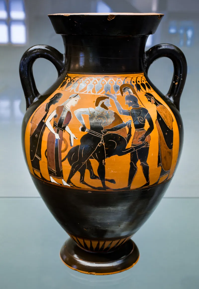 Akin To The Swing Painter - Abv 310 Extra - Herakles And The Lion - Woman Between Youths And Warriors - München As 1385 - 
