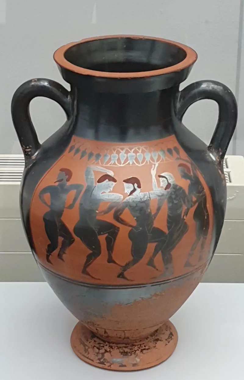Attic Black-Figure Amphora By Swing Painter, 530-520 