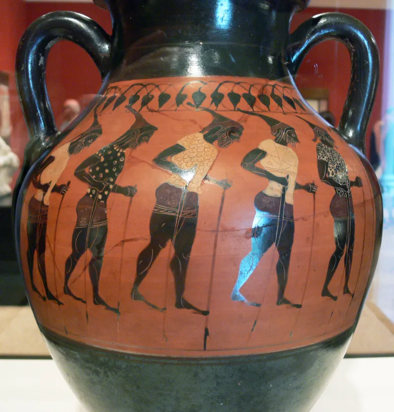 Getty Villa - Storage Jar With A Chorus Of Stilt Walkers - 