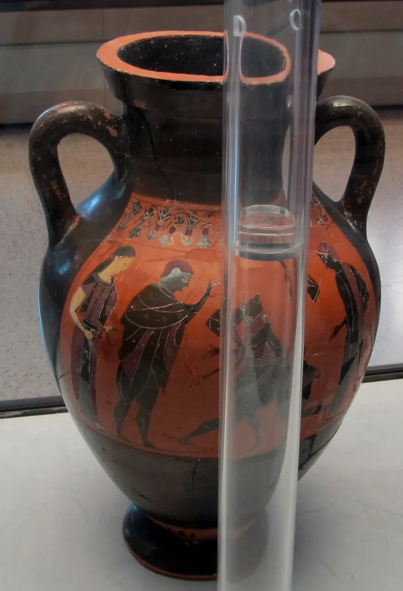 Pittore Dell'altalena, Anfora B Con Lotta Di Teseo E Il Minotauro, E Uomini Barbuti, 550-525 02 Da Del Tufo, 