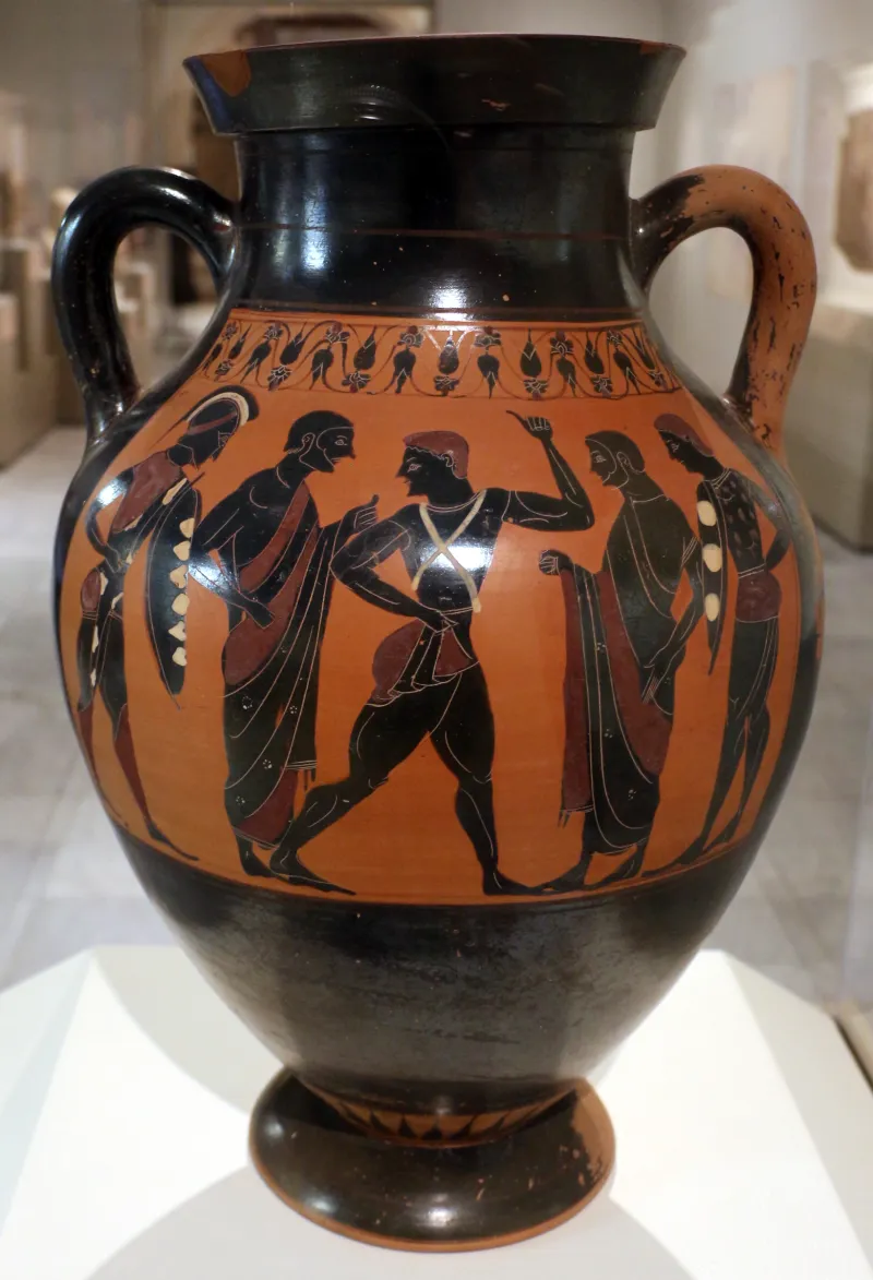 Swing Painter, Anfora Con Eracle E Busiride, Re Mitologico Dell'egitto Che Offriva Sacrifici Umani, Attica, 540 Ac 