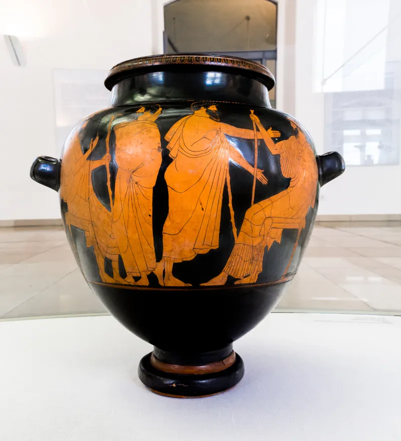 Between Kopenhagen Und Syriskos Painter Arv 259 1 Eight Men In Conversation 