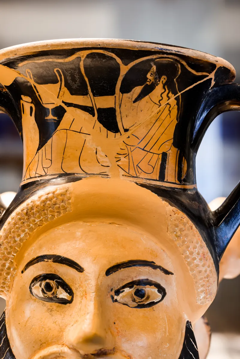 Syriskos Painter - Arv 266 85 - Head Of Satyr - Head Of Dionysos - Butchering Of Ram - Dionysos Reclining - Ferrara Man 9410 - 