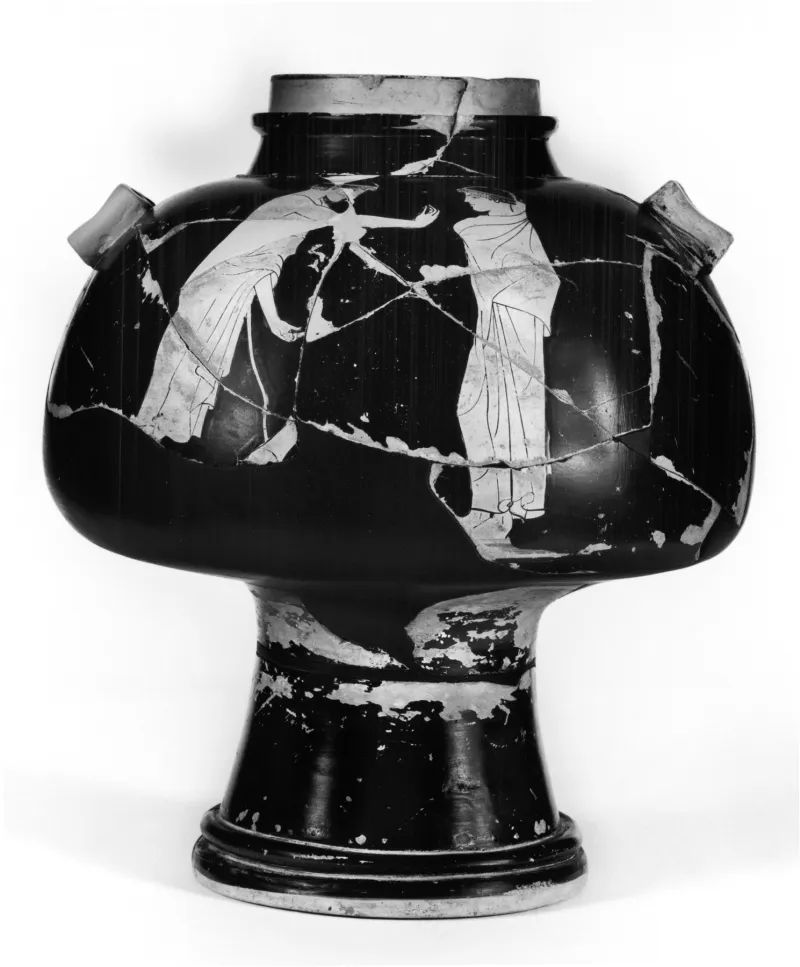 Syriskos Painter - Psykter With Athlete And Servant Boy And Youth And A Dog - Walters 4877 - Side 