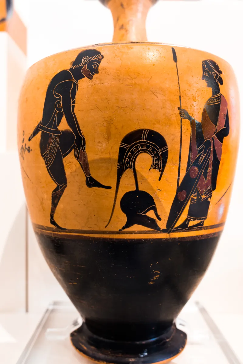 Near The Taleides Painter - Abv 177 - Warrior Leaving Home - Warrior Arming - Athens Nm 