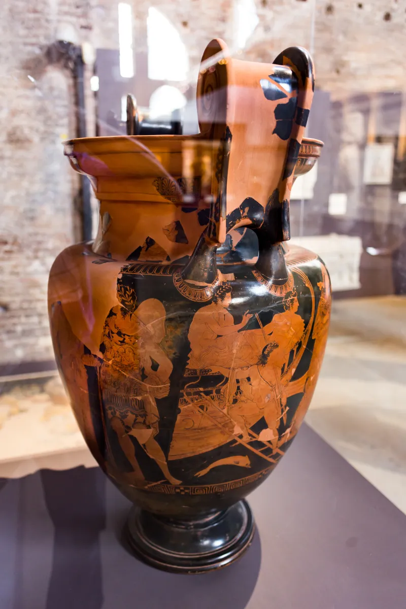Talos Painter - Arv 1338 1 - Dionysos With Satyrs And Maenads - Death Of Talos - Argonauts And Gods - Ruvo Manj 36933 - 