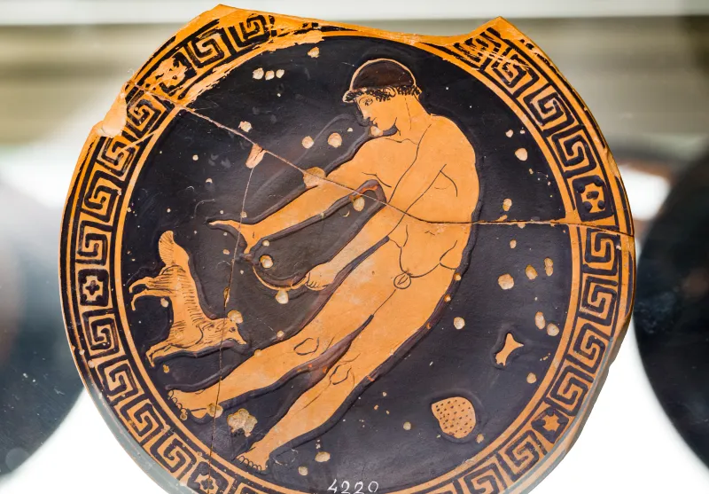 Manner Of The Tarquinia Painter - Arv 872 23 - Athlete And Dog - Firenze Man 
