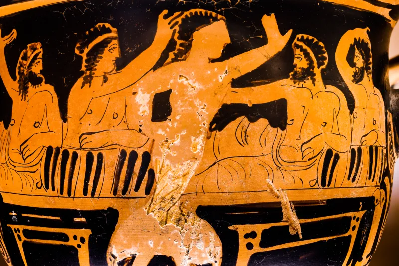 Telos Painter - Arv 1426 29 - Symposion - Draped Youths - Ferrara Man 5682 - 