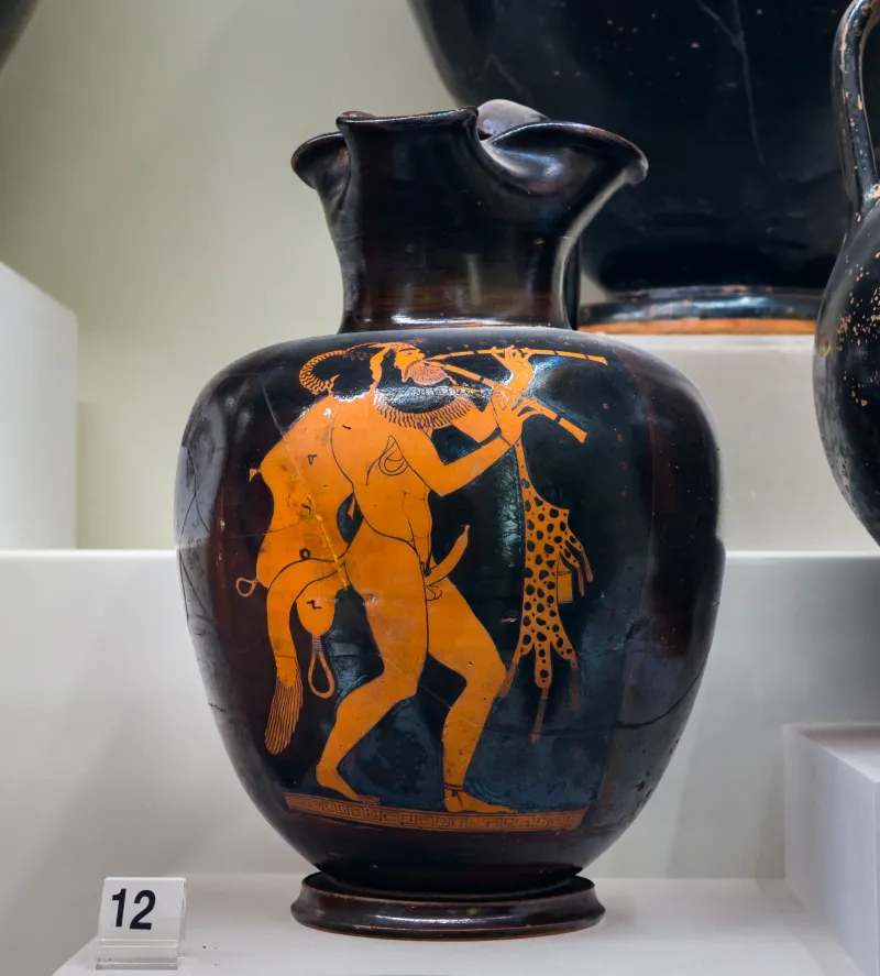 Terpaulos Painter - Arv 308 1 - Satyr Terpaulos Playing Auloi - Roma Mnevg 2647 - 
