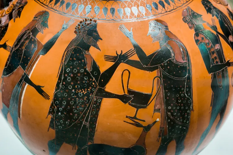 Affecter - Abv 243 45 - Dionysos And Ikarios - Horseman And Other Figures - London Bm - 1836-0224-46 - 