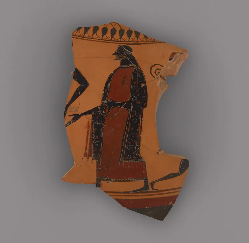 Attic Black-Figure Neck Amphora Fragment, By Affecter (Getty 