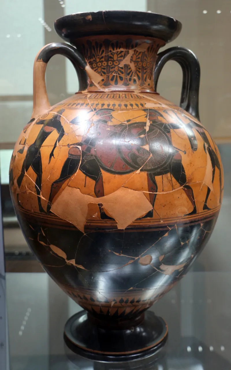 Pittore Affettato, Anfora Con Combattimento Tra Opliti, 520 Ac Ca, Da Orvieto, Crocifisso Del Tufo, Tomba Del Guerriero 