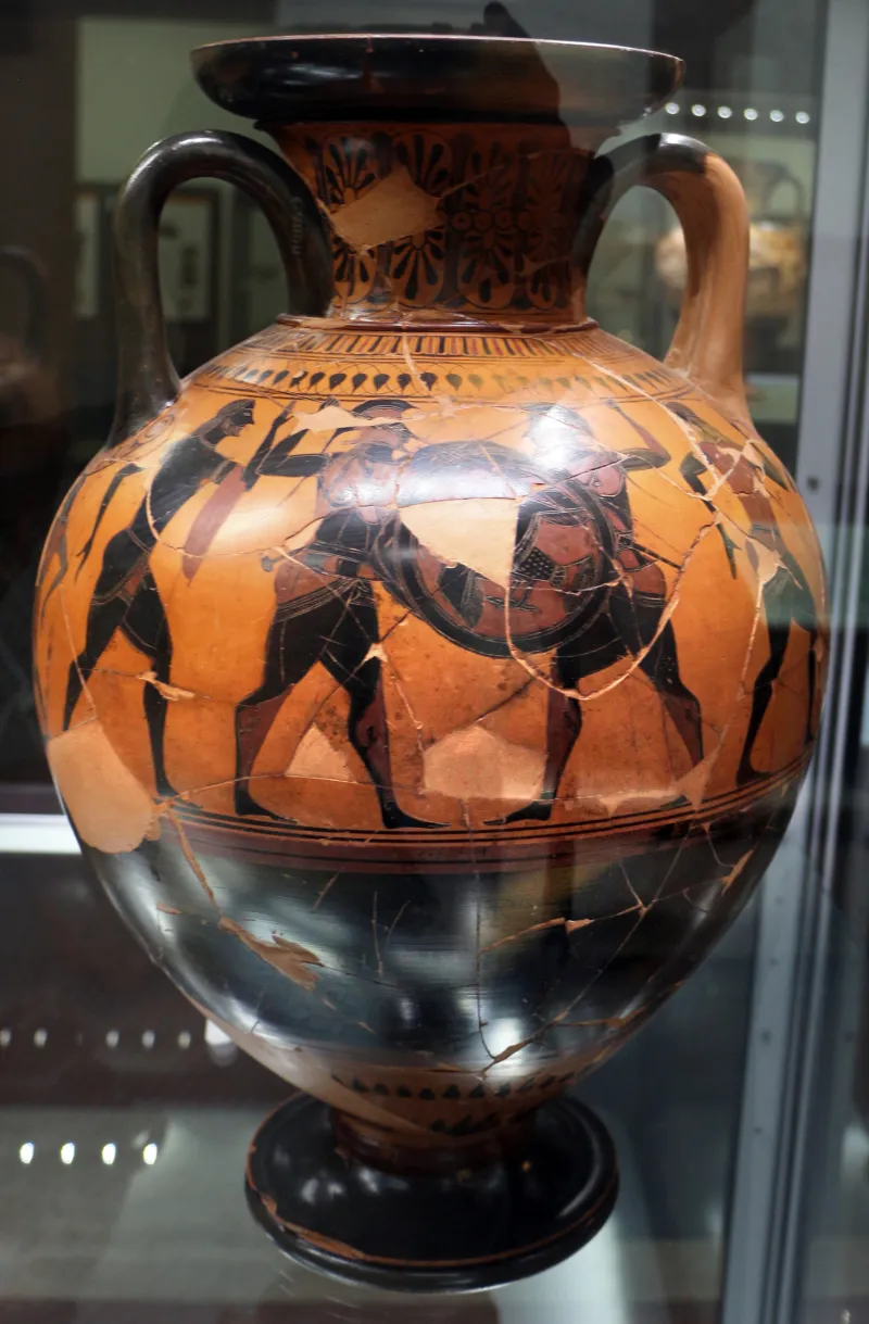 Pittore Affettato, Anfora Con Combattimento Tra Opliti, 520 Ac Ca, Da Orvieto, Crocifisso Del Tufo, Tomba Del Guerriero 