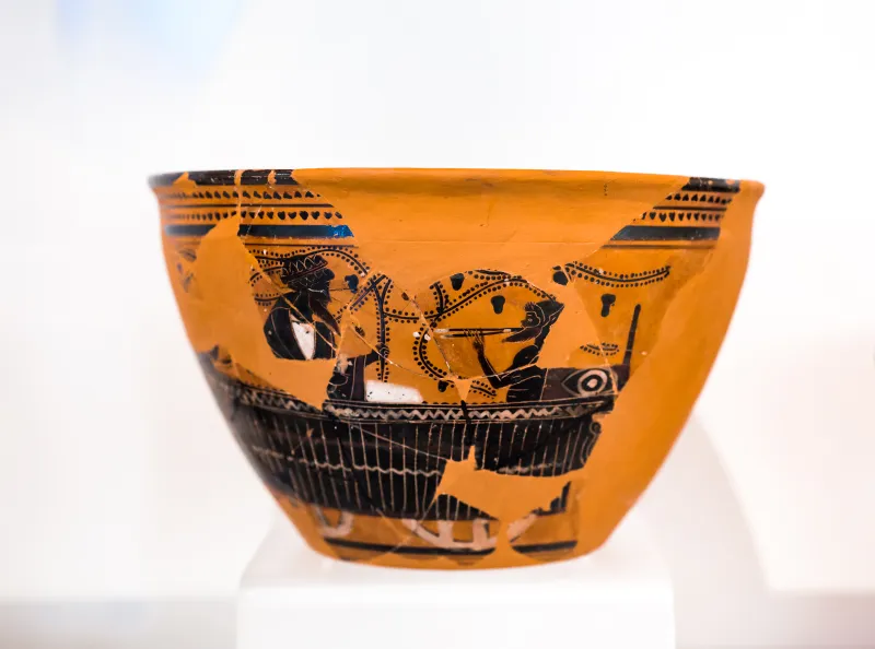 Theseus Painter - Abv Extra - Dionysos And Satyr In Ship On Wheels - Athens 
