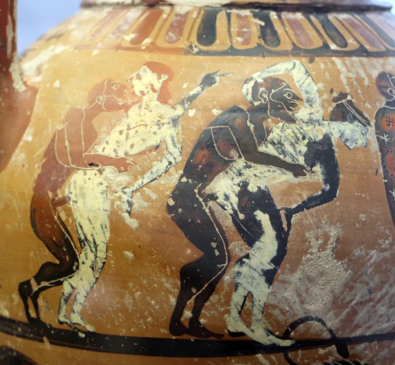 Pittore Di Timiades, Anfora Tirrenica Con Animali, Figure Mitologiche E Scene Erotiche, Da Tharros (Cabras), 570-60 Ac 