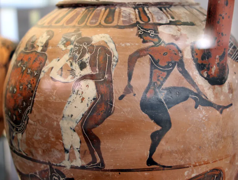 Pittore Di Timiades, Anfora Tirrenica Con Animali, Figure Mitologiche E Scene Erotiche, Da Tharros (Cabras), 570-60 Ac 